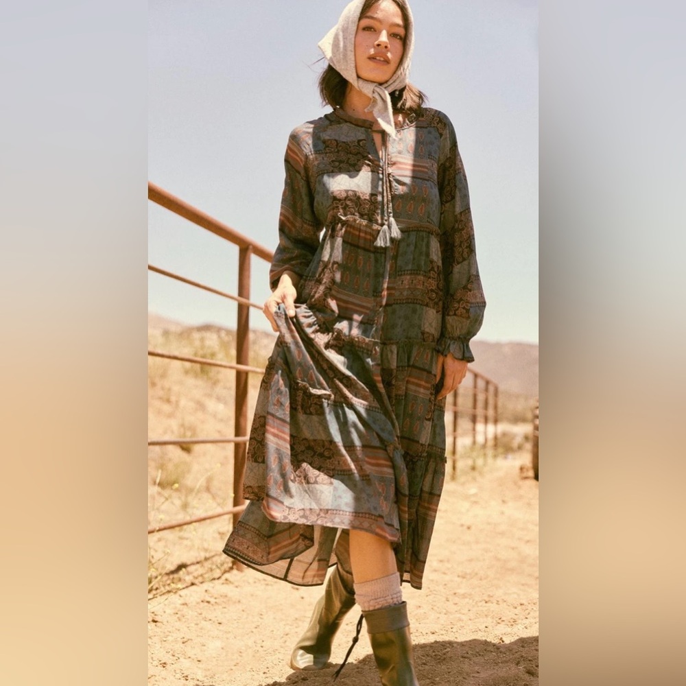 NWT Panhandle Boho Patchwork Maxi Dress